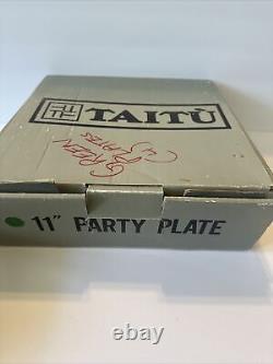 Taitu Uno Solid Green Set of 4 Dinner Plates 11 Party Plates Emilio Bergamin