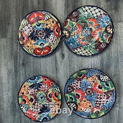 Talavera Dinnerware 12 Piece 4 Plate Settings Colorful Floral Mexican Hand Paint