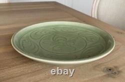 Thai Celadon 11 Dinner Plates Glazed Jade Green Made In Thailand Set of 3