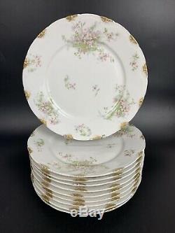 Theodore Haviland Limoges SET of 10 Apple Blossom Dinner Plates