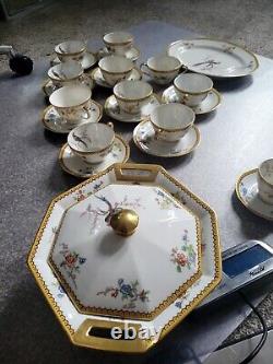 Theodore Haviland limoges china Eden Pattern Set withGold Trim over 50ps