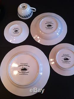 Titanic Dinner Plate Set- 5 Piece Place Setting, J Peterman PROP recreation, RARE