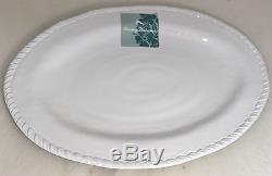 Tommy Bahama White Melamine Dinnerware Set Dinner Salad Plates Bowls Platter
