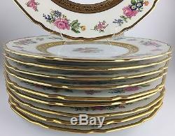 Tressemanes Vogt Limoges (set of 10) Gold encrusted dinner plates