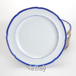 VINTAGE SET OF 18 COPELAND SPODE AMHERST BLUE DINNER PLATES With CHRISTIE'S TAGS