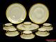 Vtg 16 Pc Epiag Gb Made In Czechoslovakia White Gold China Set Dinner Plate L1y