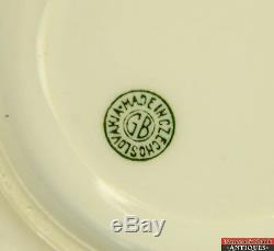 VTG 16 pc Epiag GB Made in Czechoslovakia White Gold China Set Dinner Plate L1Y