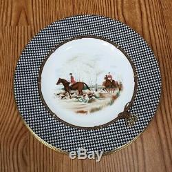 VTG POLO RALPH LAUREN Balmoral Hunt WEDGWOOD Porcelain Dinner Plate Set 1989