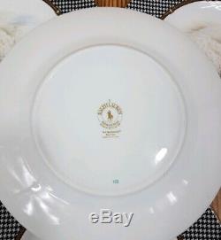 VTG POLO RALPH LAUREN Balmoral Hunt WEDGWOOD Porcelain Dinner Plate Set 1989