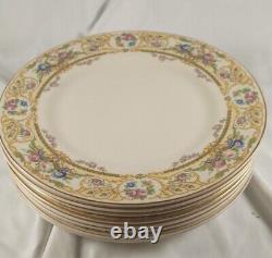 VTG Syracuse China Old Ivory Rose Marie 9 3/4 inch Dinner Plates Set Of 9