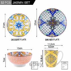 Vancasso Jasmin 32-Piece Dinnerware Set for 8 Stoneware Dinner Kitchen Dish Set
