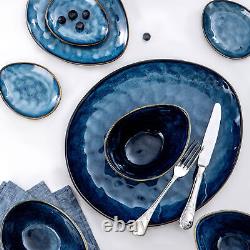 Vancasso STARRY Blue Dinnerware Set 22 Pc Stoneware Serving Plates Set Vintage