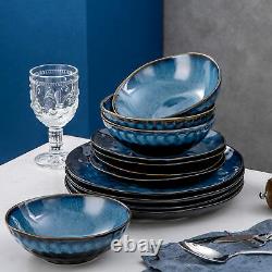 Vancasso Starry Glazed Dinnerware Set 24-Piece Bowls Plates Stoneware Tableware
