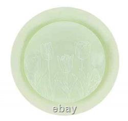 VeZee Combo Mint Green Navy & WhiteTulip Round Plastic Dinnerware Set 7&9 Inch