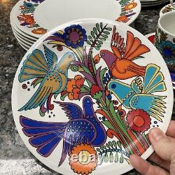 Villeroy & Boch ACAPULCO Dinnerware Birds Plate Cup Set LOT of 22 Pieces
