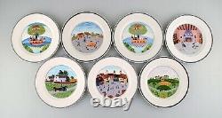 Villeroy & Boch Naif dinner service in porcelain. A set of seven lunch plates