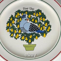 Vintage 12 DAYS OF CHRISTMAS Dinner Plate Set Sally Merwin Taylorton Potteries