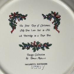 Vintage 12 DAYS OF CHRISTMAS Dinner Plate Set Sally Merwin Taylorton Potteries