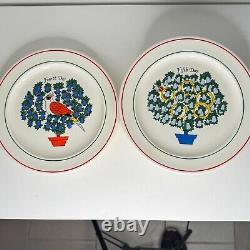 Vintage 12 DAYS OF CHRISTMAS Dinner Plate Set Sally Merwin Taylorton Potteries