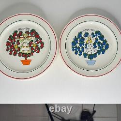 Vintage 12 DAYS OF CHRISTMAS Dinner Plate Set Sally Merwin Taylorton Potteries