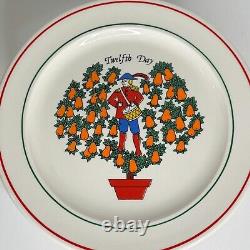 Vintage 12 DAYS OF CHRISTMAS Dinner Plate Set Sally Merwin Taylorton Potteries