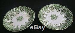 Vintage 18 piece UPPER HANLEY Florence Dinner Set Green Floral Semi Porcelain