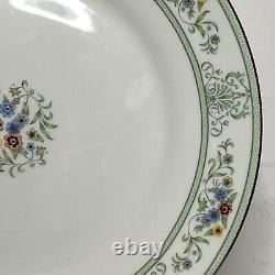 Vintage 1980s Wedgwood Agincourt Green Bone China Dinner Plates Set of 11