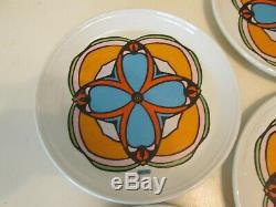 Vintage 6 Dinner Plate Set PETER MAX Clover Iroquois China Syracuse NY