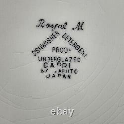 Vintage 60s 70s Japanese MCM Maruto Royal M Capri 10.5 Dinner Plates Set of 10