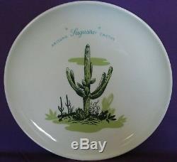 Vintage Blakely Gas & Oil Arizona Cactus 10 Dinner Plates Set of 8 Complete