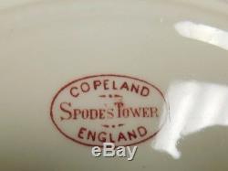 Vintage Copeland Spode England Pink Tower Old Mark Set of 12 Dinner Plates
