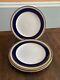 Vintage Copelands China Cobalt Dinner Plates Beaded Gold Scrolls Set Of 4