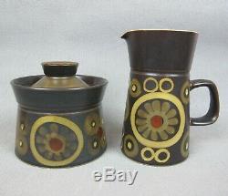 Vintage Denby studio pottery Arabasque DINNER SERVICE / SET. Plates cups bowls