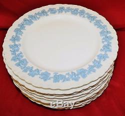Vintage English Wedgwood Queensware Lavender on Cream Set 11 Dinner Plates