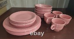 Vintage Fiesta Homer Laughlin China Pink Rose Lead Free 4 each No Chips #3061