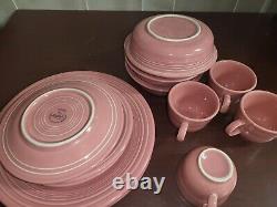 Vintage Fiesta Homer Laughlin China Pink Rose Lead Free 4 each No Chips #3061