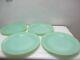 Vintage Fire King Glass Jane Ray Dinner Plates Set Of 4 Jade-ite Green 9