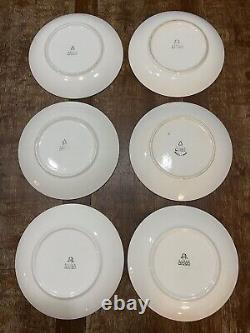 Vintage Hand Painted 6 Blue And White Anfora Dinner Plates 9.25 Hecho En Mexico