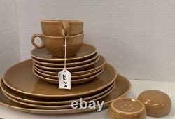 Vintage Iroquois Russel Wright Casual Brown 14 Piece Dinner Set