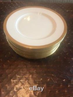 Vintage Lenox Lowell China P-67 Green Backstamp Dinner Plates 10 3/8 Set Of 15