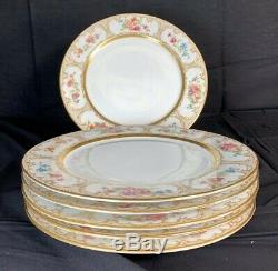 Vintage Limoges Dinner Plates Set Of 6 Wm. Guerin & Co. Floral and Gold