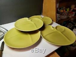 Vintage MID Century Russel Wright Iroquois Avocado Party Plates Set Of 4