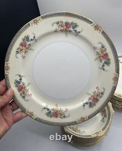 Vintage Noritake Fine China Japan Set Ranier Gold Rim Floral Plates 34 Pieces