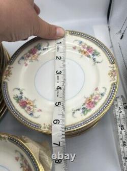 Vintage Noritake Fine China Japan Set Ranier Gold Rim Floral Plates 34 Pieces