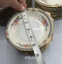 Vintage Noritake Fine China Japan Set Ranier Gold Rim Floral Plates 34 Pieces