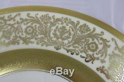 Vintage Pickard China 236-200 Dinner Plate Gold Encrusted Flowers Set of 12