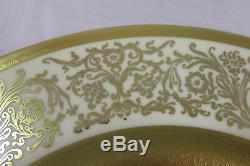 Vintage Pickard China 236-200 Dinner Plate Gold Encrusted Flowers Set of 12