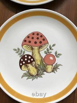 Vintage Sears Merry Mushroom Set of 4 9 Dinner Plates 1977