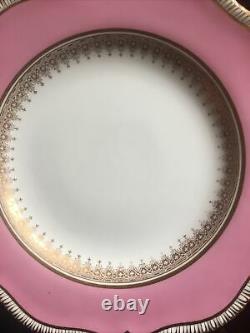 Vintage Set Of 4 Antique Tiffany Pink Gold Dinner Plate 10 Inch
