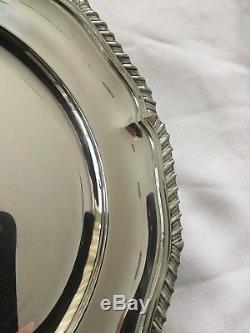Vintage Set Of 6 English Sterling Silver Dinner Plates / Chargers No Monograms